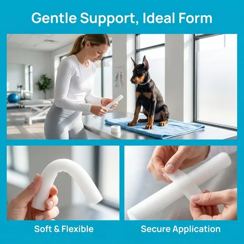 Vista 6 de POPETPOP - Kit de 10 varillas de espuma para orejas de perro, con 3 rollos de cintas adhesivas, accesorios de apoyo para cachorros, soporte de pie
