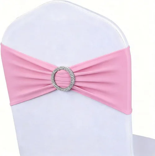 Vista 10 de Paquete de 50 bandas para sillas color verde salvia, bandas elásticas para sillas deslizantes, lazos para bodas, fiestas, baby shower, eventos