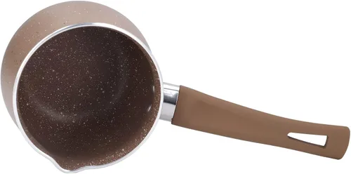 Vista 6 de Sartén de leche antiadherente ligera, diseño ergonómico, mini cafetera de leche para café, mantequilla, chocolate, juegos de té de 3.9 in, teteras