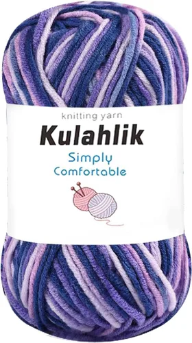 Vista 37 de 50g (1x50g) Hilo Acrílico para Crochet y Tejido, Hilo Degradado Colorido, 1 Rollo de Madejas, Hilo Acrílico Multicolor, Perfecto para Proyectos