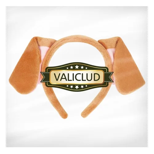Vista 6 de Diadema de orejas de perro marrones para mujer, aro de pelo de dibujos animados, accesorios para el cabello para niñas, Pascua, Halloween, Navidad