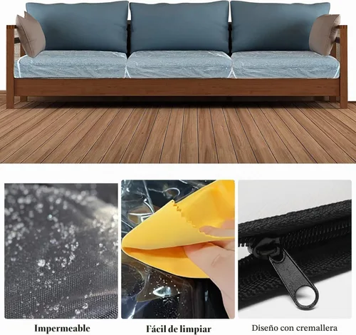 Vista 7 de 4 fundas de cojín de sofá de plástico impermeables