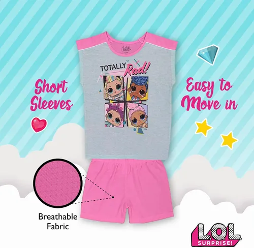 Vista 5 de L.O.L. Surprise! Conjunto de pijama de 3 piezas para niña, suave y lindo para niñas