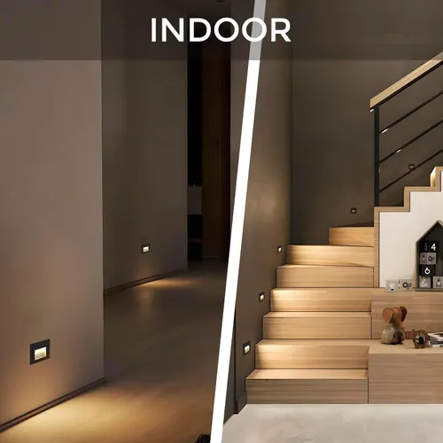 Vista 5 de Arotelicht Luces LED para escalones de 120 V para interiores y exteriores, 3000 K, luces de pared empotrables impermeables para terraza, escalera