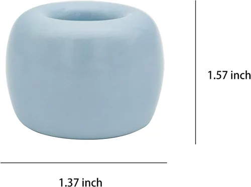 Vista 7 de Paquete de 4 mini soportes de cerámica para cepillos de dientes individuales mínimos para baño