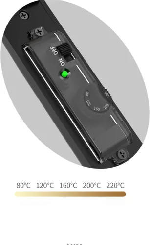 Vista 5 de Plancha de pelo de turmalina de cerámica, 1 pulgada, temperatura ajustable, doble voltaje, negro