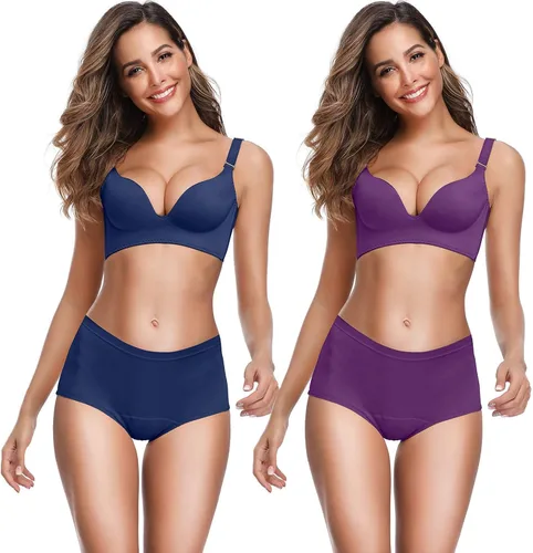 Vista 4 de OLIKEME Ropa interior para el período menstrual para mujer, cintura media, algodón, posparto, bragas para mujer, Multi