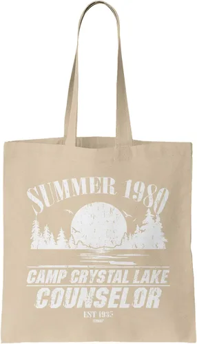 Vista 23 de Camp Crystal Lake Scenery - Bolsa reutilizable para comestibles con máscara Jason (negro)