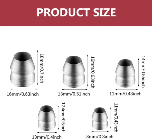 Vista 3 de DOITOOL Kit de cuñas de mango redondo para refuerzo de mango de martillo y hacha, cuñas de metal de 0.70 x 0.62 x 0.62 pulgadas, accesorios