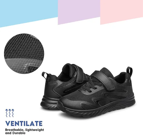 Vista 5 de AMANSSE Zapatos deportivos para niños y niñas, para correr, escuela, para niños pequeños, niños grandes
