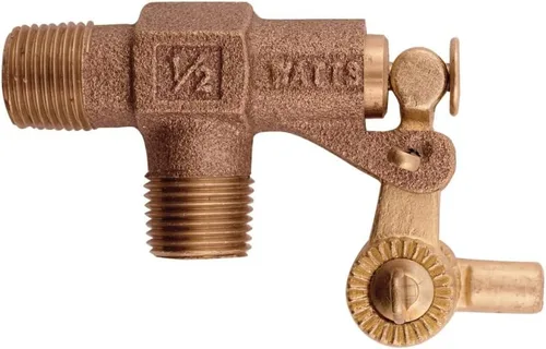 Vista 7 de Watts Serie 500 Válvula de flotador de bronce resistente de 1/2", entrada roscada NPT hembra, Montaje en pared de tanque, Brida mecanizada, Brazos