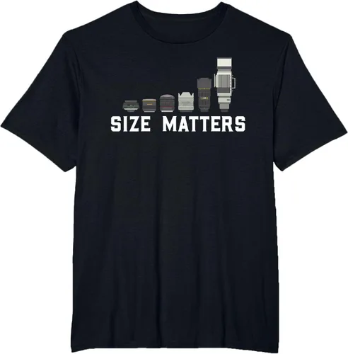 Vista 16 de Photography Camera Lens Size Matter Photographer Shutterbug Camiseta Negro