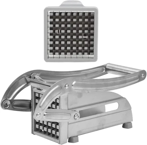 Vista 8 de Cortador de papas fritas Cuchillas de acero inoxidable Cortador manual de verduras para papas, zanahorias, pepinos, máquina de corte de papas