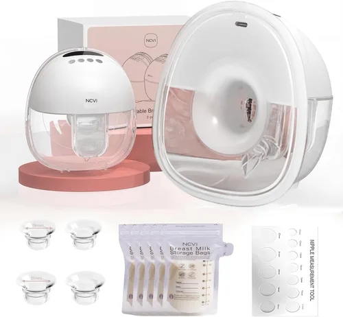Vista 11 de NCVI Extractor de leche portátil, 2 en 1 manos libres con 4 modos, 9 niveles, material de grado hospitalario, sin BPA, bomba eléctrica portátil