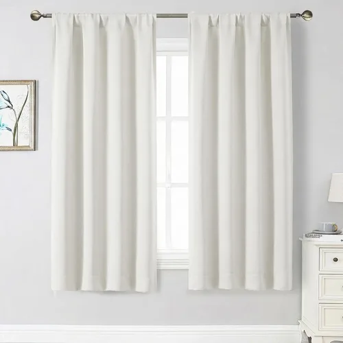 Vista 198 de Cortinas opacas para dormitorio, sala de estar, juego de 2 paneles de 54 pulgadas de largo, cortinas de oscurecimiento de habitación con aislamiento
