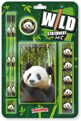 Vista 18 de Deluxebase Wild Stationery Set - Mariposa de animales de papelería con 2 lápices, borrador, sacapuntas, regla y lindo cuaderno. Suministros