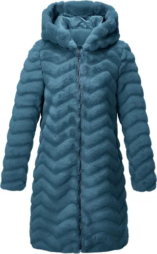 Vista 2 de Bellivera Abrigo de forro polar con estampado de leopardo para mujer, abrigo mullido de piel sintética para primavera e invierno