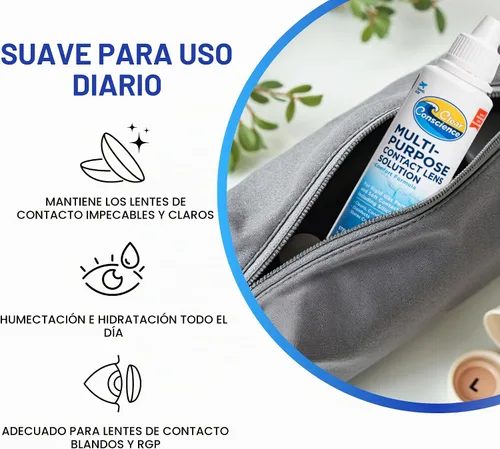 Vista 3 de Clear Conscience Solución multiusos para lentes de contacto, 3 onzas