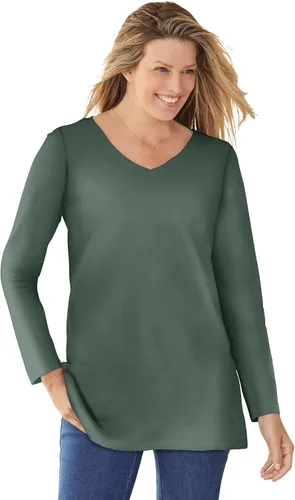 Vista 31 de Camiseta manga larga de talla grande para mujer Woman Within Negro