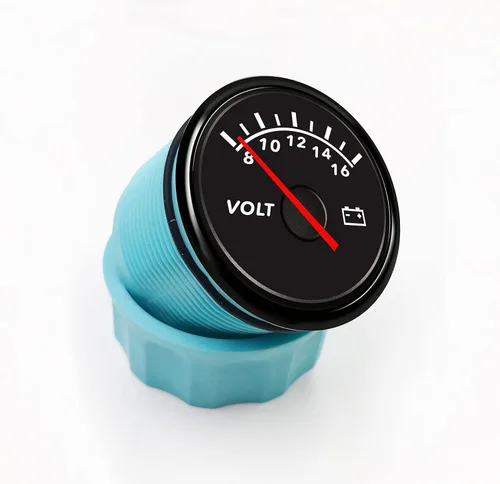Vista 4 de 52mm (2") Universal Voltímetro Puntero Voltaje 12V 8-16V con Retroiluminación Roja para Barco Marino, Yate, Auto, Motor