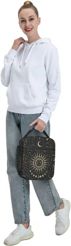 Vista 9 de Sun and Moon Mystic Goth Witchy Fiambrera reutilizable con aislamiento, bolsa de almuerzo térmica para niños, niñas, escuela, hombres, mujeres