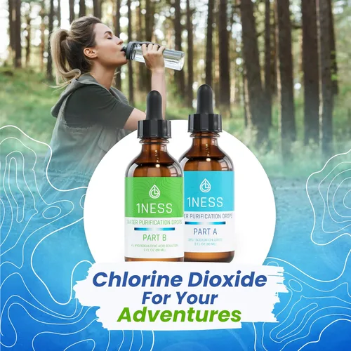 Vista 2 de 1ness Kit de dióxido de cloro - Set de ácido clorhídrico al 4% (HCl): solución de sodio al 28% (botella A de 2 oz + botella de 2 oz B)