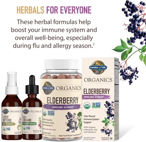 Vista 9 de Garden of Life Organics - Jarabe inmunológico de saúco y sueño para niños con zinc, vitamina C, jarabe de saúco, apoyo inmunológico a base