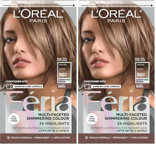 Vista 27 de L'Oreal Paris Feria - Tinte permanente brillante multifacético para el cabello, tinte de alta intensidad para reflejos 3X, 10 negro azabache