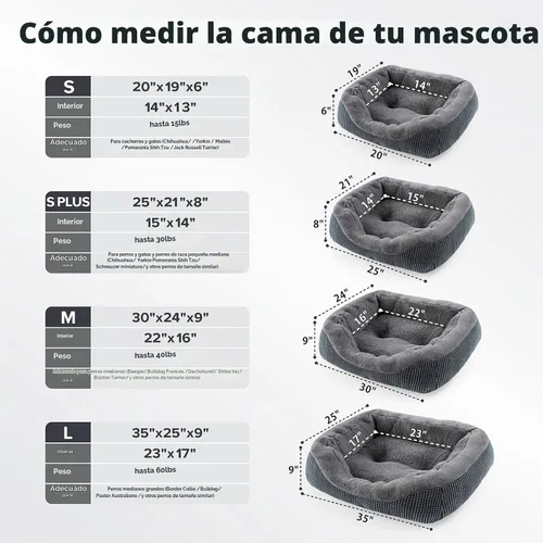 Vista 5 de Invenho - Camas para perros pequeños y medianos lavables, ortopédicas, calmantes, autocalentamiento, suaves, duraderas, con fondo antideslizante