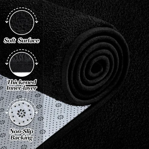 Vista 8 de Alfombras grandes para sala de estar, dormitorio, alfombra negra de 4 x 6 pies, alfombra shag minimalista moderna, alfombra suave, gruesa y cómoda