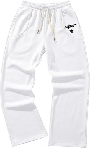 Vista 12 de SOLY HUX Pantalones deportivos holgados Y2k con cordón para hombre Gris oscuro