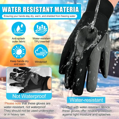 Vista 4 de Cierto Guantes de invierno para pantalla táctil guantes térmicos resistentes al agua resistentes al agua cálidos y ligeros para hombres y mujeres