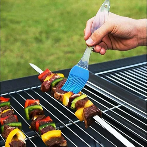 Vista 7 de Paquete de 12 pinchos Kabob 22 pulgadas, pinchos de barbacoa de acero inoxidable, resistentes, grandes, reutilizables con asa de madera