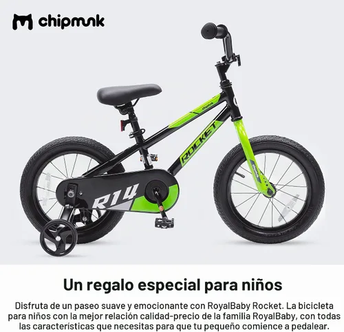 Vista 2 de Chipmunk Kids Bike 12 14 16 18 Inch, Multiple Colors Negro