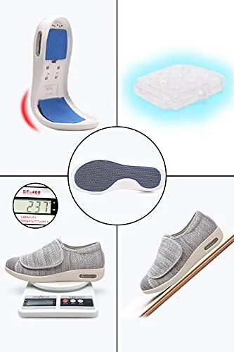 Vista 3 de Yibobay Zapatos diabéticos para mujer ancho X-Wide Velcro zapato para mujeres mayores zapatos anchos para mujer caminar zapatos con cierre ajustable