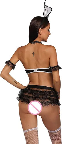 Vista 5 de Lencería sexy para mujer traviesa para jugar sexual lencería de conejo babydoll de encaje babydoll kawaii exótico cosplay pijama cachonda