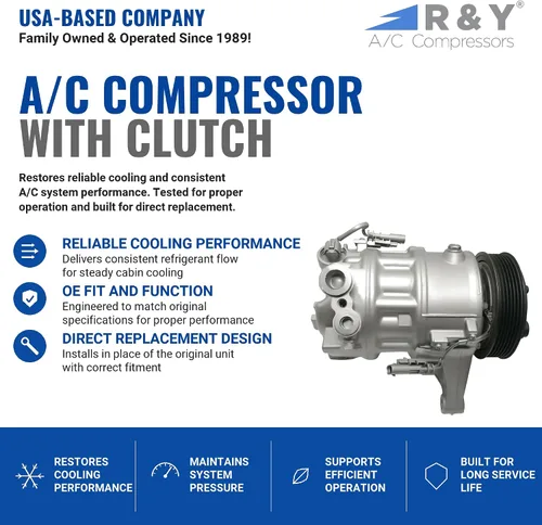 Vista 2 de RYC Compresor de aire acondicionado automotriz IG586