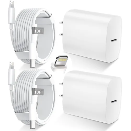 Vista 17 de DiHines Cargador rápido para teléfono 14 13 12 11, cable de carga Lightning de 3 pies con bloque de carga USB C de 20 W para teléfono 14/14 Pro