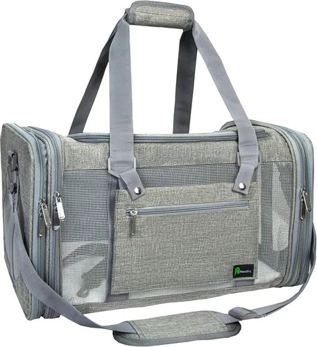 Vista 18 de Transportador de lados suaves para perros y gatos pequeños y medianos, aprobado por la aerolínea TSA, plegable, para mascotas, color negro