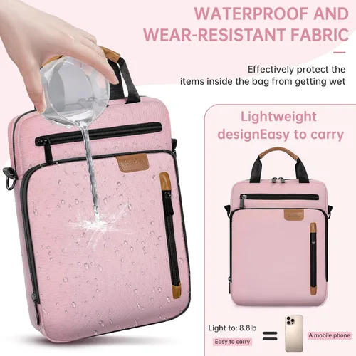 Vista 5 de TORIBIO Funda acolchada para portátil de 15 pulgadas Rosa