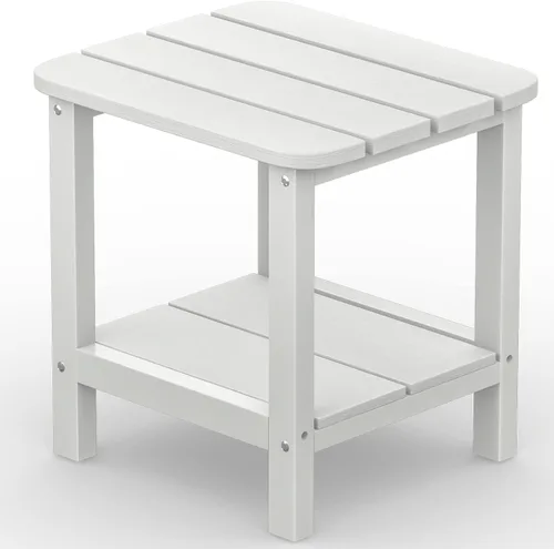 Vista 29 de SERWALL Mesa auxiliar Double Adirondack, Mesa auxiliar de forma rectangular, Negra