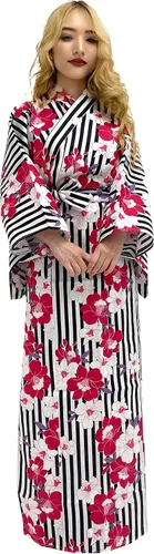 Vista 20 de Kimura Jitsugyo Bata Yukata Kawaii Tradicional de Kyoto para Mujer de Fácil Uso (Kimono Casual Japonés) Set 2 Albaricoque