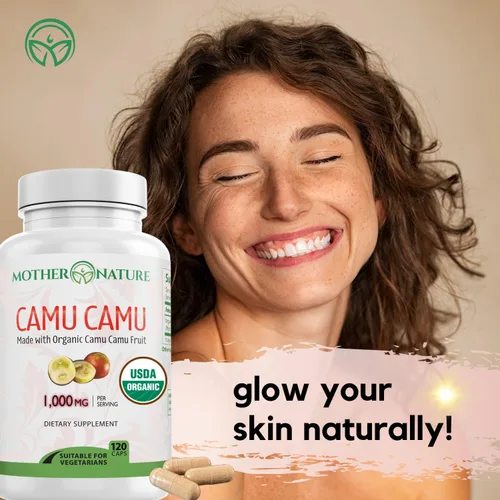 Vista 5 de Cápsulas Mother Nature Organics Camu Berry – Repleto de vitamina C natural y antioxidantes crudos – Refuerzo inmunológico y antienvejecimiento