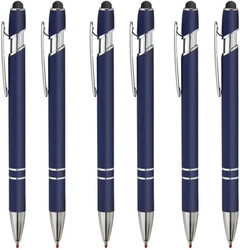 Vista 11 de Bolígrafos de tinta con punta de lápiz óptico con cuerpo de metal, punta media (0.028 in), bolígrafos de tinta de gel negra, 6 unidades, hogar, Negro
