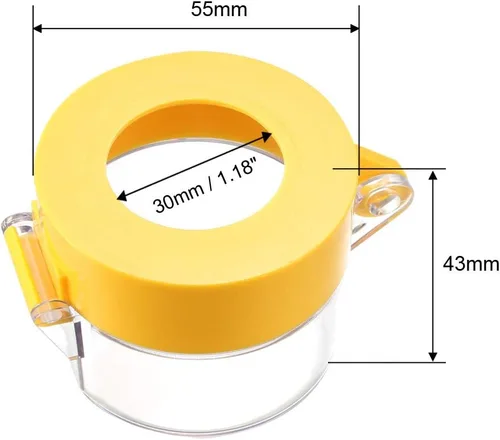 Vista 20 de uxcell 2 piezas de plástico transparente cubierta de interruptor protector para 0.866 in de diámetro interruptor de botón 55x43