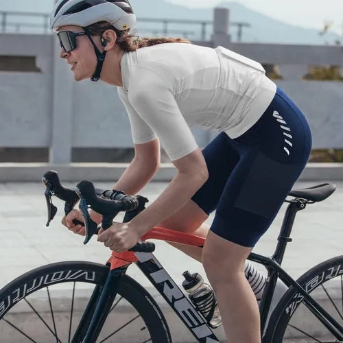 Vista 7 de Lo.gas Pantalones cortos de ciclismo para mujer, con relleno, almohadilla de gel 3D, pantalones cortos de ciclismo de cintura alta ergonómicos