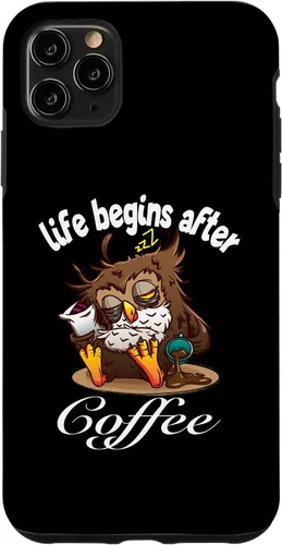 Vista 11 de iPhone 15 La vida divertida del búho de beber café comienza después del caso del café