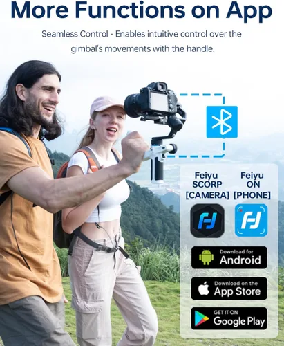 Vista 11 de FeiyuTech SCORP Mini 2 Combo Gimbal para cámara con seguimiento de IA Blanco