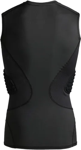 Vista 3 de COOLOMG - Camiseta de compresión acolchada para hombre, protector de pecho y costillas para béisbol y fútbol, protector de corazón y esternón