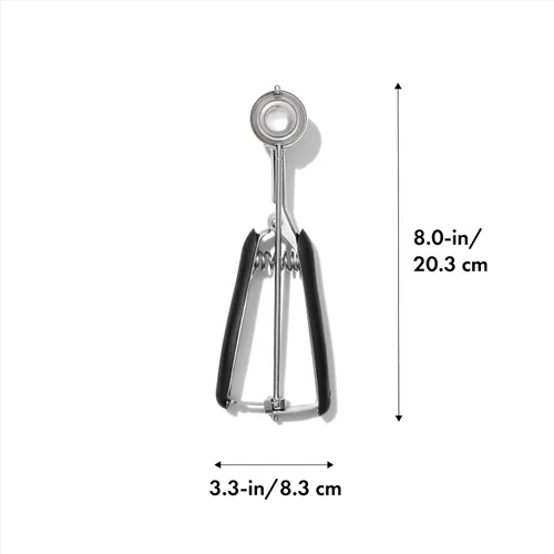 Vista 2 de Fábrica de galletas OXO Good Grips, Cuchara para galletas Good Grips®, pequeña, S, Acero inoxidable